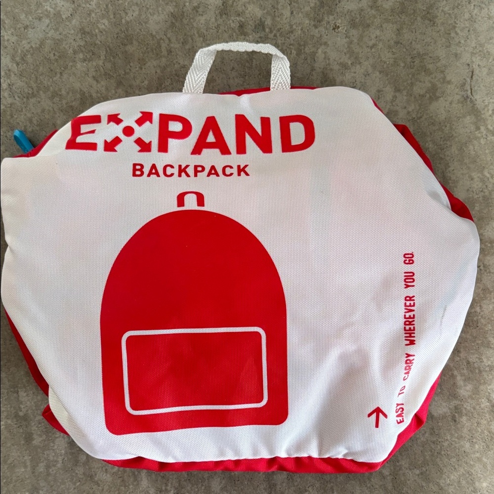 Red Nylon foldable Backpack Flight 001 - Picture 7 of 7